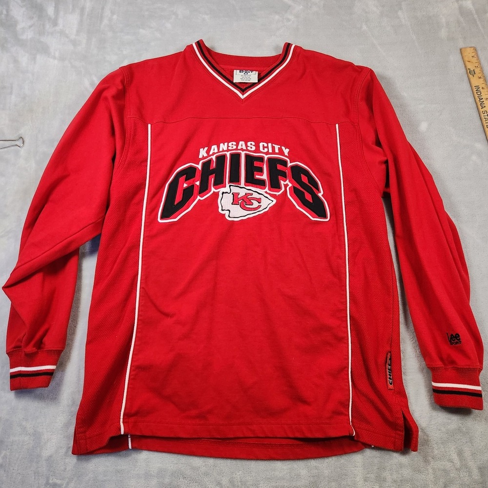 Vintage 90s Lee Sport Nutmeg Kansas City Chiefs Sweatshirt Size M V Neck Gray